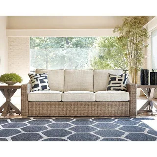 Signature Design by Ashley Beachcroft Handwoven Cushioned Wicker Sofa - - 25737770 | Bed Bath & Beyond