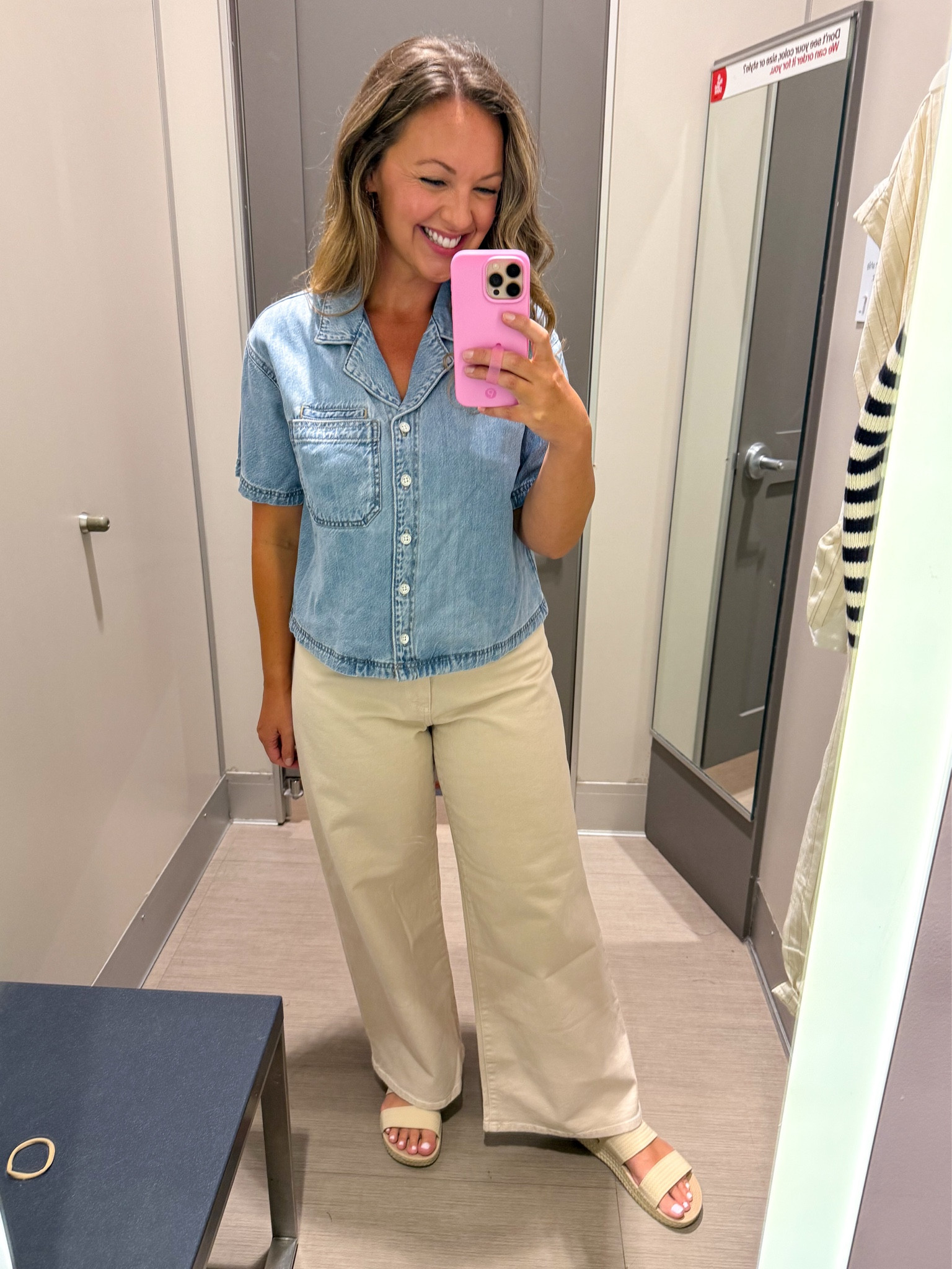 Target teacher outfit idea! Obsessed with this denim shirt and the pants are a must have! Wearing medium in top and size 10 in the wide leg jeans! (I am 5’5” size 8/10) 

Target teacher outfit idea , business casual, comfy teacher look , target style 

#LTKWorkwear #LTKSeasonal #LTKFindsUnder50