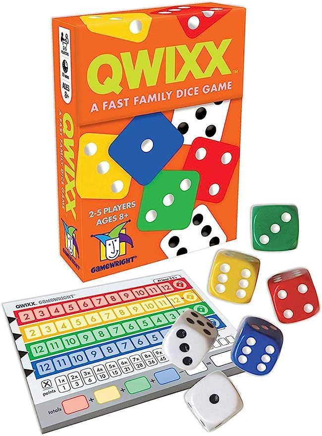 Gamewright Qwixx - A Fast Family Dice Game Multi-colored, 5" | Amazon (US)