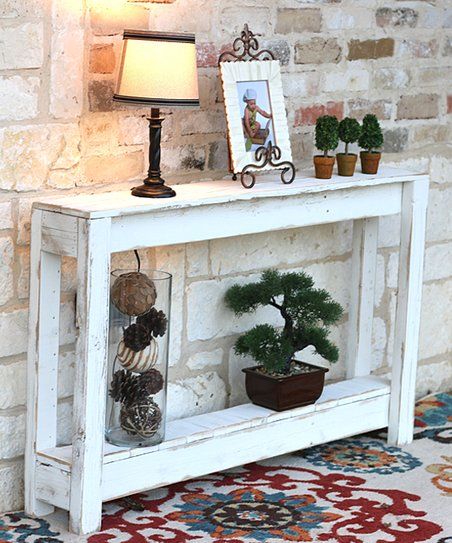 White 46'' Rustic Entryway Table | Zulily