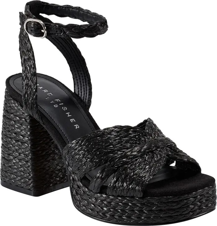 Marc Fisher LTD Janie Raffia Ankle Strap Platform Sandal (Women) | Nordstromrack | Nordstrom Rack