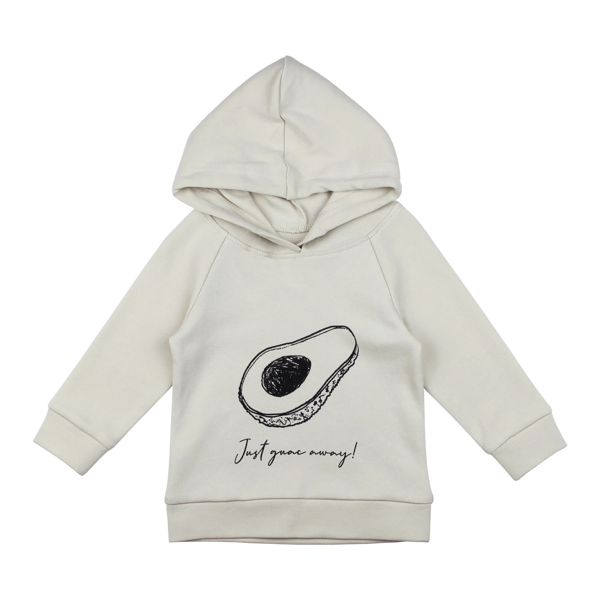 Organic Raglan Hoodie in Stone Avocado | L'ovedbaby