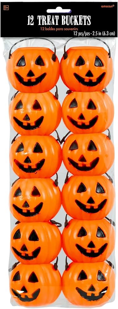 Jack O Lantern Plastic Mini Treat Pails - 2.5", 12 Pieces - Perfect Halloween Candy Holders, DIY ... | Amazon (US)