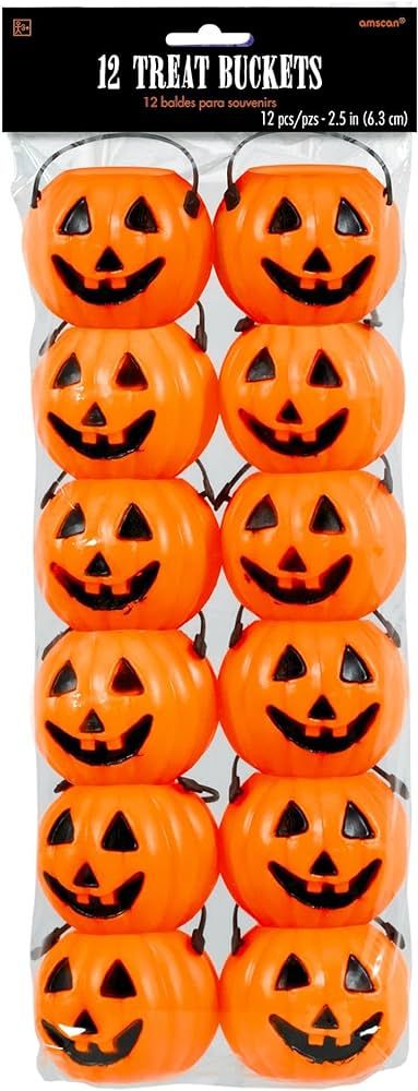 Jack O Lantern Plastic Mini Treat Pails - 2.5", 12 Pieces - Perfect Halloween Candy Holders, DIY ... | Amazon (US)