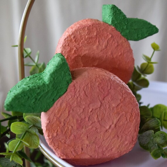 Textured Peach Sculpture | Peach Tiered Tray Décor | Peach Sculpture | Peach Décor | Etsy (US)