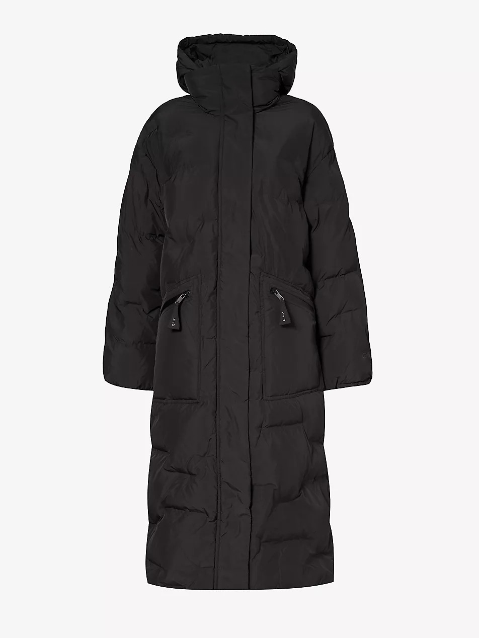 Padded detachable-hood recycled-polyester coat | Selfridges