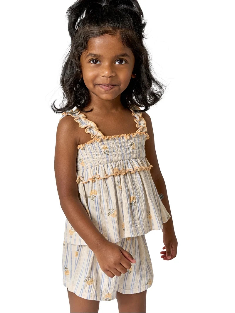 Modern Moments by Gerber Toddler Girl Smocked Outfit Set, 2-Piece, Sizes 12 Months - 5T | Walmart (US)