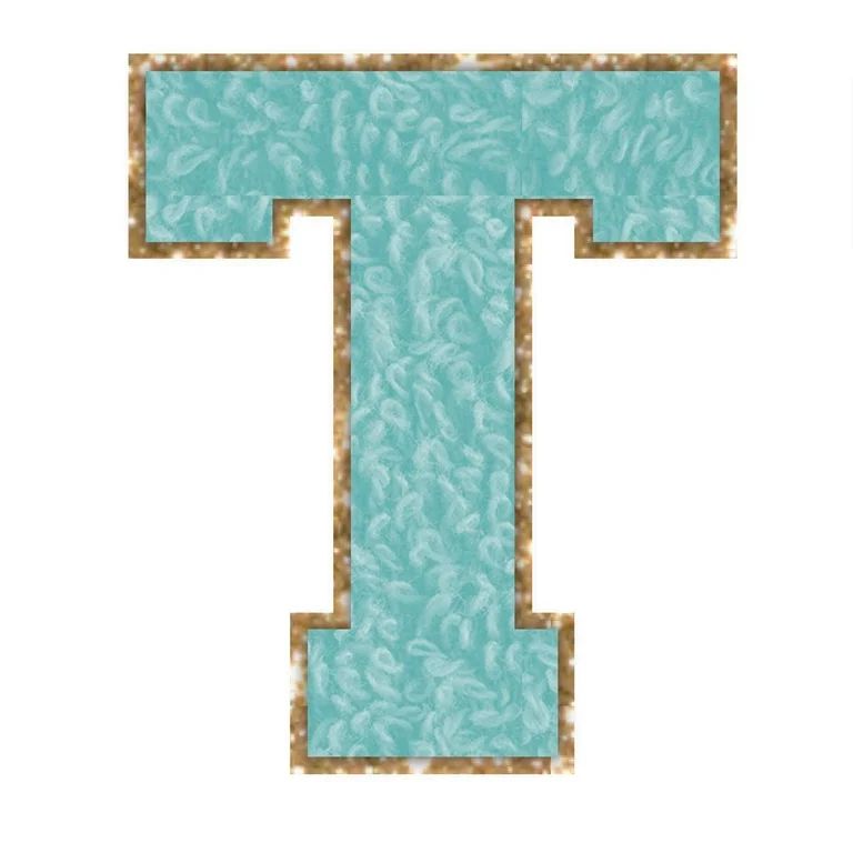 Pen + Gear Letter Patch Sticker 'T' Turquoise Blue, Chenille | Walmart (US)