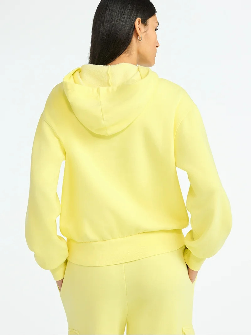 Scoop Women’s Mineral Washed Oversized Cropped Hoodie, Sizes XS-XXL | Walmart (US)