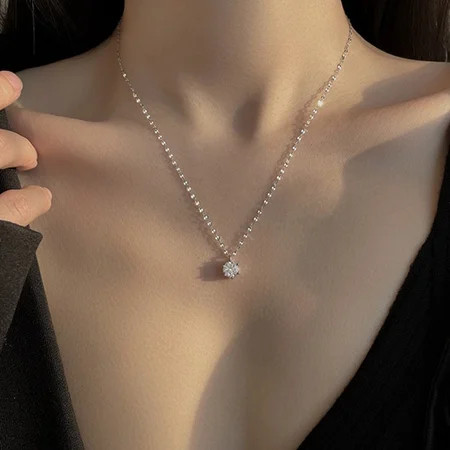 Single Diamond Pendant Necklace Women Clavicle Chain Women s Crystal Rhinestone Adjustable Bridal Ne | Walmart (US)