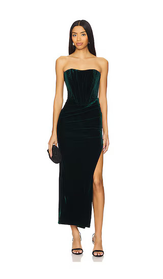Everlasting Velour Midi Dress in Emerald Green | Revolve Clothing (Global)