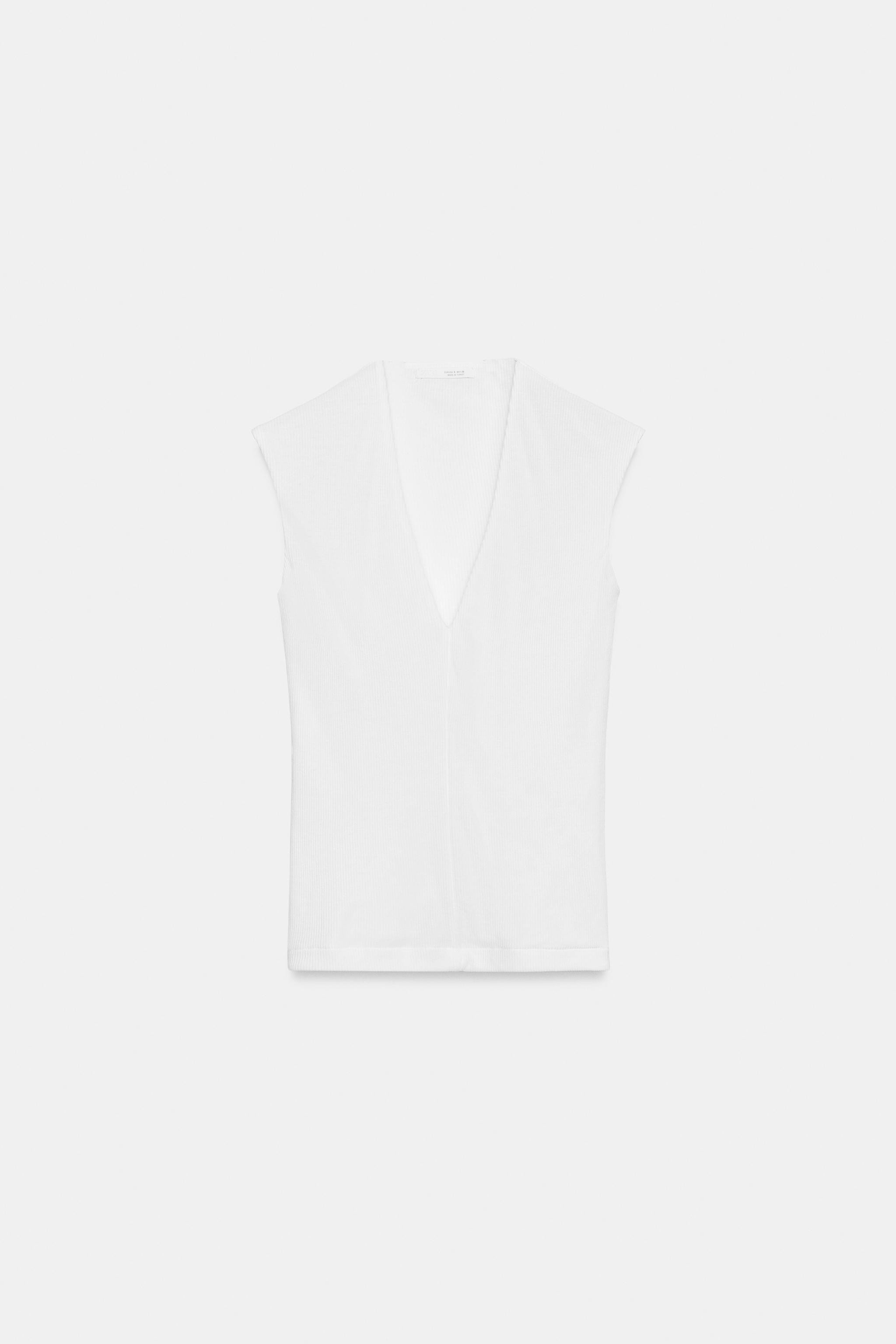 RIBBED V-NECK TOP | Zara US
