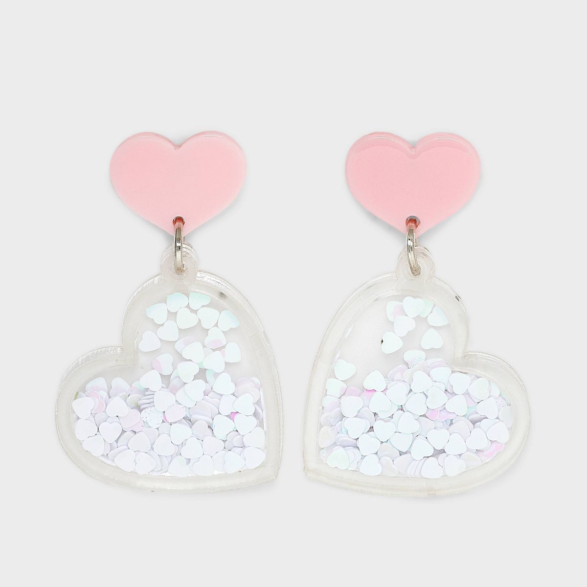 Heart Drop Earrings - Light Pink | Target