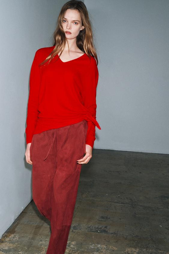 100% EXTRASOFT WOOL V-NECK JUMPER | Zara US