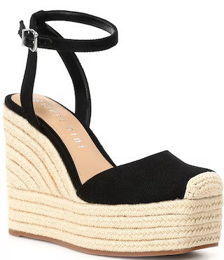 Scottie Linen Jute Platform Espadrille Wedges | Dillard's