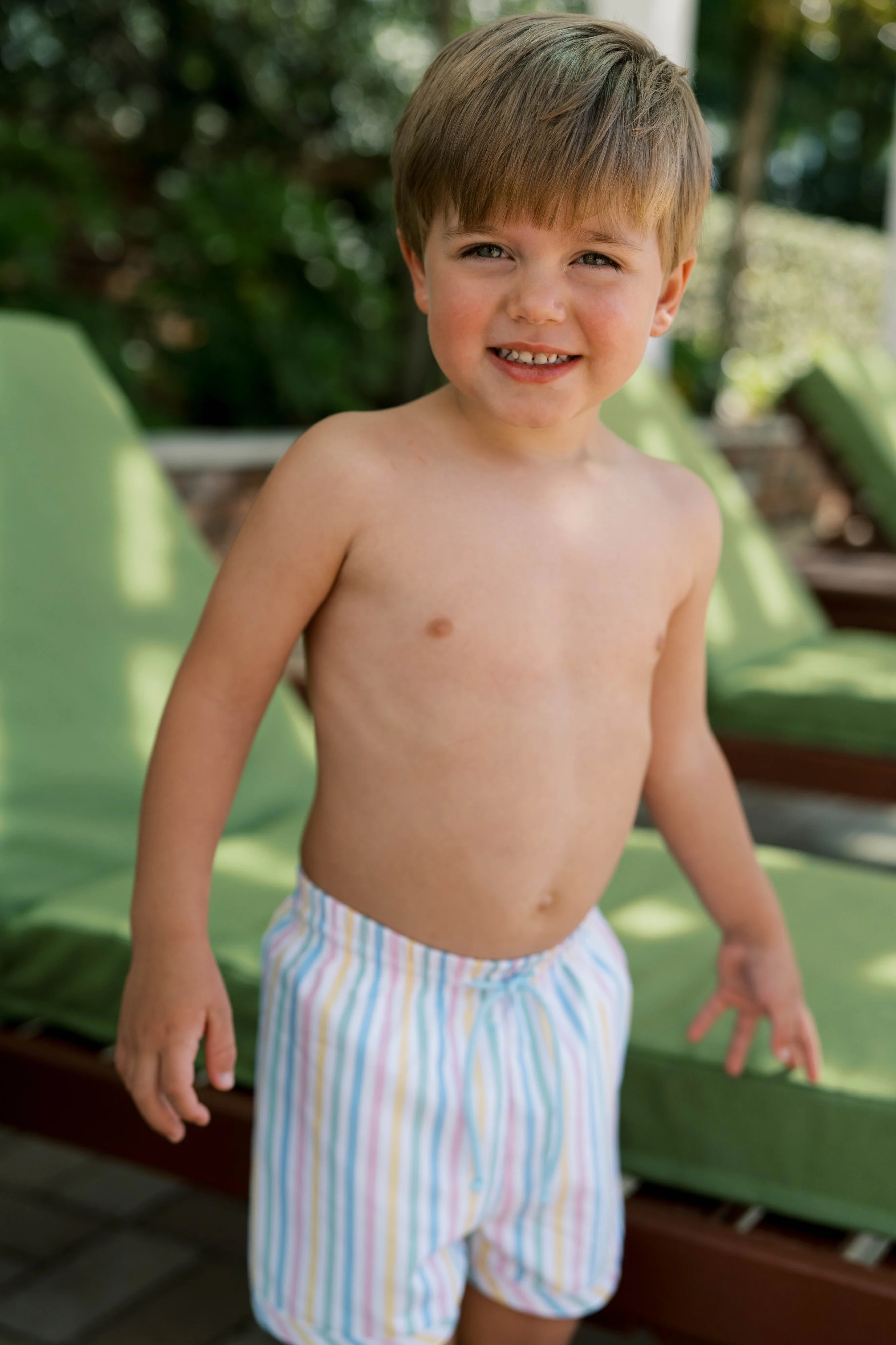 Lullaby Set- BARNES BATHING SUIT- SORBET STRIPE WITH BLUE TIE | Persnickety