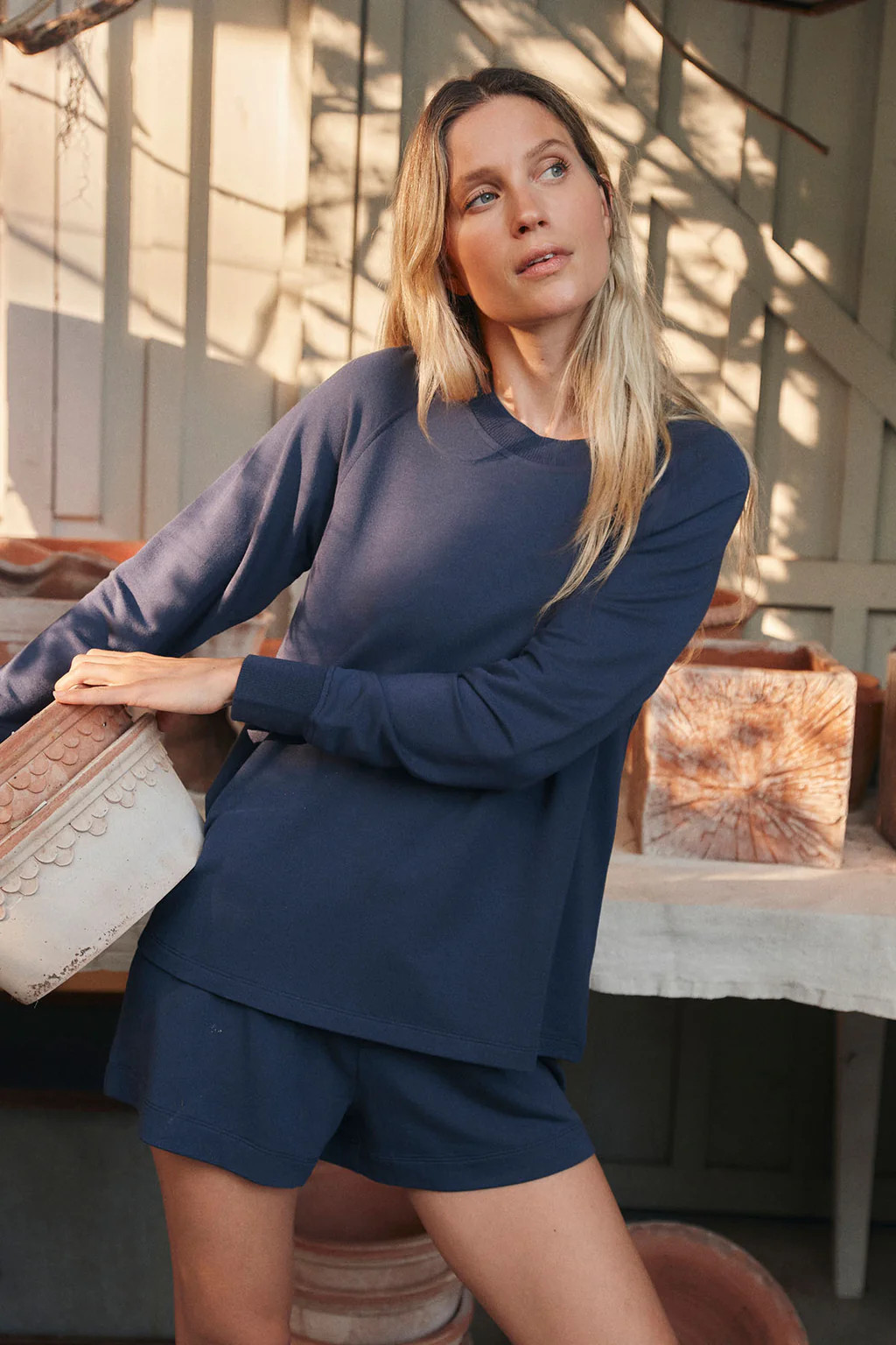 Relax Shorts Set in English Navy | Lake Pajamas