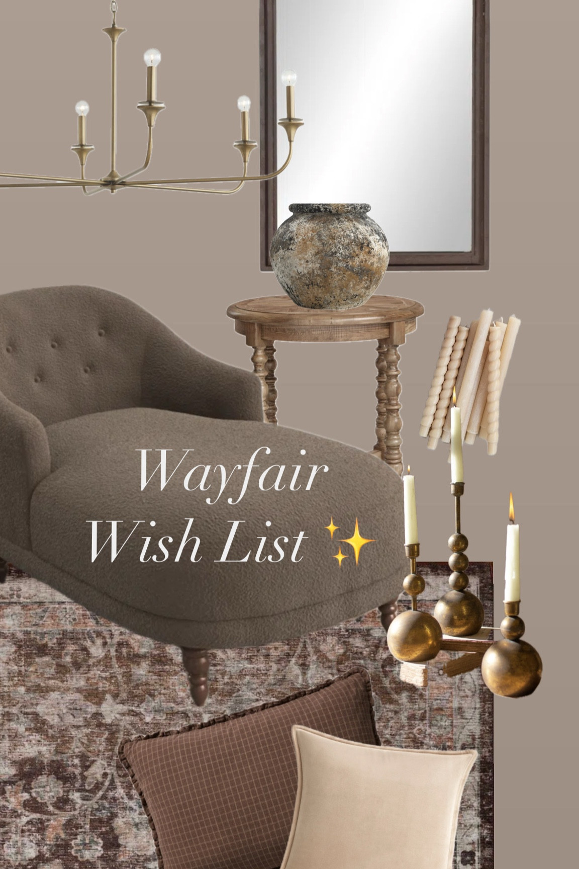 Dreaming up some more transitional decor spaces. I really want this chaise for my master bedroom 😍

Neutrals, Wayfair finds, antique style, tapered candles, throw pillows, wall mirror, chandelier, loloi rugs, rustic decor, turned legs

#LTKHome #LTKFindsUnder50