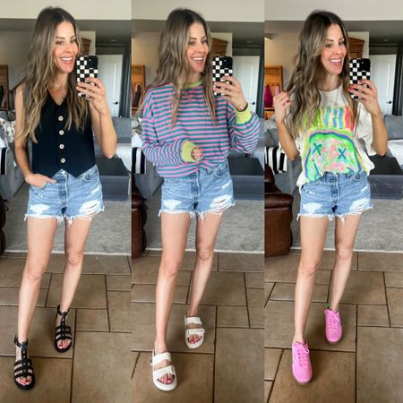 Styling my fave shorts of the summer 6 ways! Which look is your fave?? Comment YES PLEASE to shop!
.
.
.
Levi’s shorts, Levi’s shorts outfits, summer outfits casual summer looks 
.
.

#springfashion #casualspringootd #casualspringoutfit  
#amazonfashion #founditonamazon #amazonoutfit #amazonhaul #amazonfaves