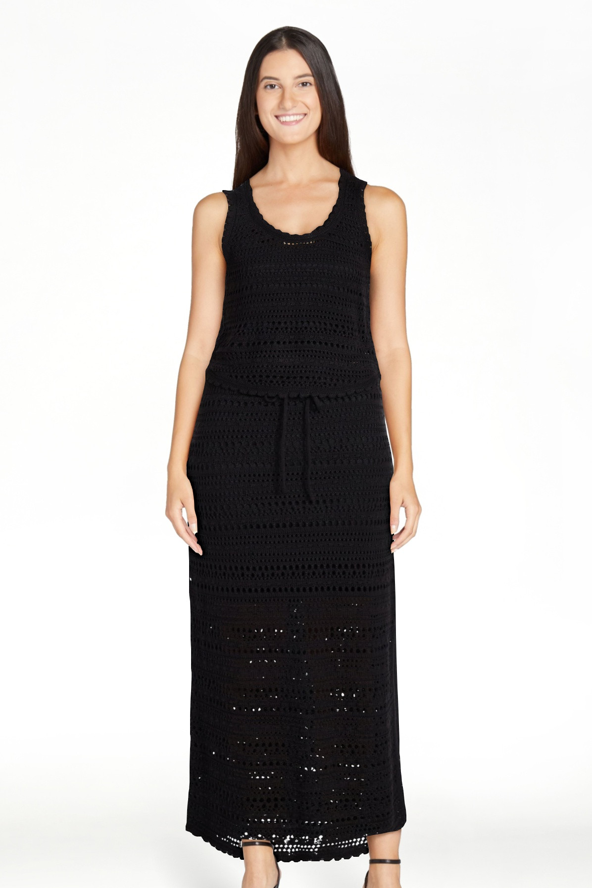 No Boundaries Cotton Pointelle Tank Top and Maxi Skirt Set, 2-Piece, Women’s XXS-XXL | Walmart (US)