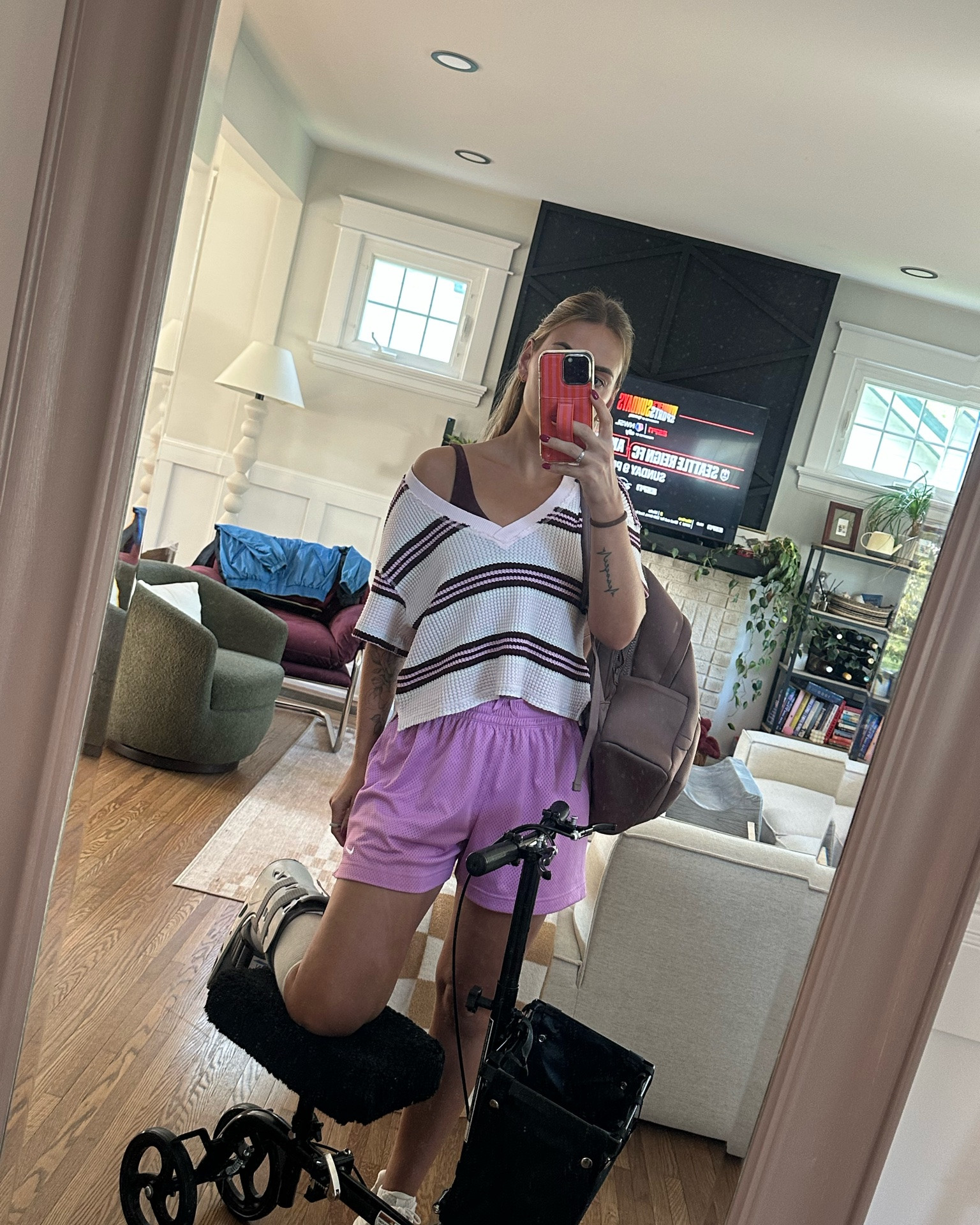 Injury outfit combo, shorts and stripy shirts 🤝

#LTKdayinmylife #LTKgrwm #LTKActive