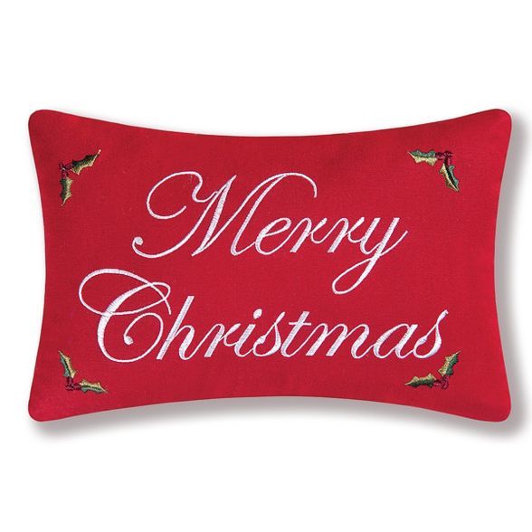 C&F Home 8" x 12" Merry Christmas Petite Embroidered Throw Pillow | Target