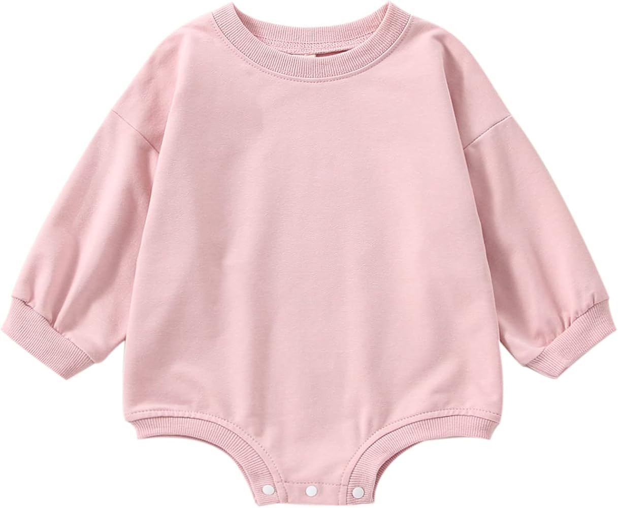 Baby Boy Girl Bubble Shirt Romper Outfit Short Sleeve Summer Bodysuit Top Newborn Oversized Crewn... | Amazon (US)