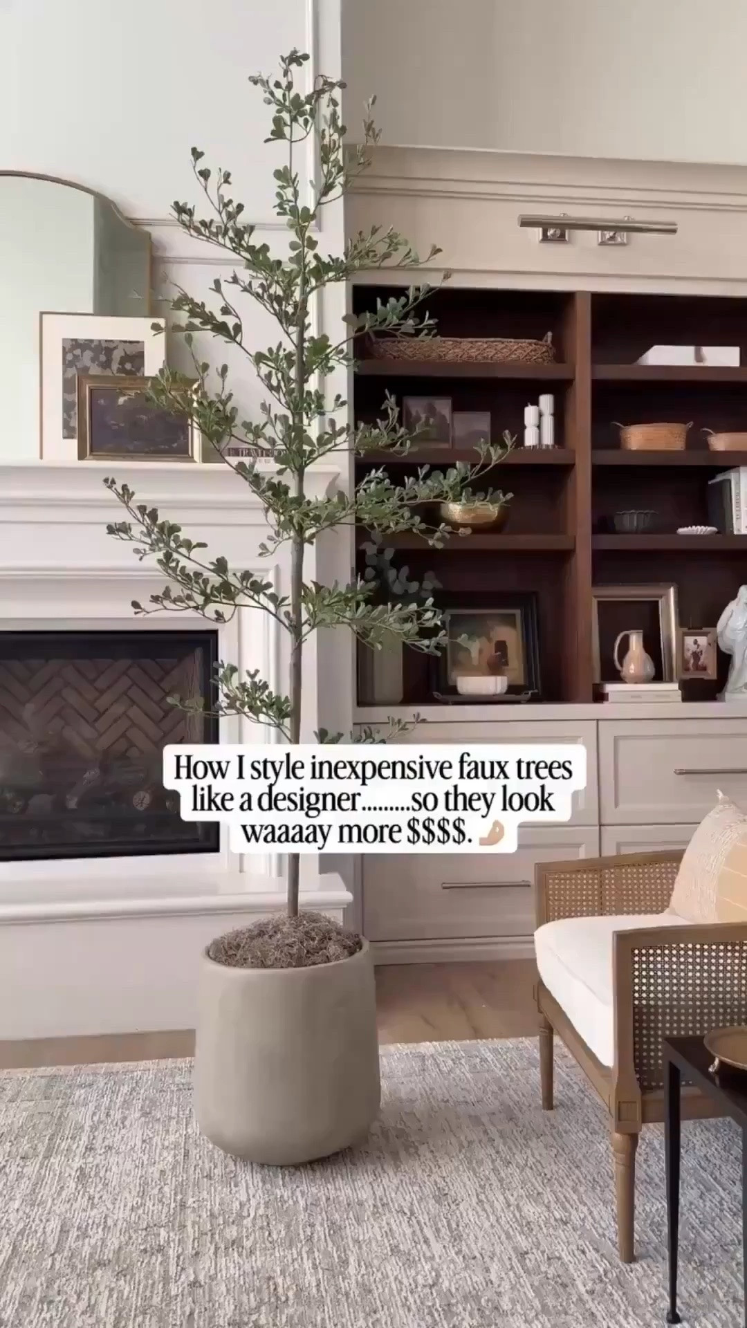 You can take nearly any inexpensive faux tree and style it using my designer method and Amazon design hacks to make it look more expensive $$$$. I get so many compliments on the trees in my home, and people are surprised when I tell them they aren’t McGee or Pottery Barn.

Materials used:
Inexpensive 7’ minimal black olive tree
Tall planter or basket
Adjustable height plant stand to add 11-17 inches (to make my tree 8’)
Leftover brown packing paper
Dried moss

#fauxtree #blackolive #livingroomstyling #amazonhomedecor #HomeDecor #InteriorStyling #NeutralInteriors #ModernTraditional #TimelessDesign #HomeInspo #LayeredHome #LivingRoomInspo #InteriorDesignIdeas #DesignInspiration #CozySpaces #InteriorDetails #homestylinginspo #homerefresh #InteriorDetails #homestylinginspo #homerefresh

Follow my LTK @Stonebrook_Home_ on the @shop.LTK app to view this post and get my exclusive app-only content!

#liketkit #LTKSeasonal #LTKHome
@shop.ltk
https://liketk.it/63BvM

#LTKHome #LTKSeasonal #LTKdayinmylife

#LTKHome #LTKSeasonal #LTKdayinmylife
