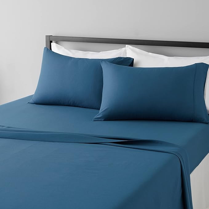 Amazon Basics Lightweight Super Soft Easy Care Wrinkle Resistant Microfiber 4-Piece Bed Sheet Set... | Amazon (US)