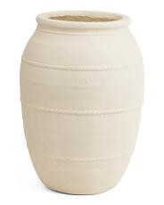 15.25x20 Directional Rib Fiber Clay Lightweight Planter | TJ Maxx