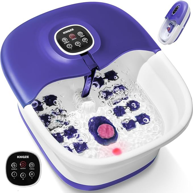 Bain de pieds bouillonnant avec fonction massage et chauffage | Appareil de massage des pieds pli... | Amazon (FR)