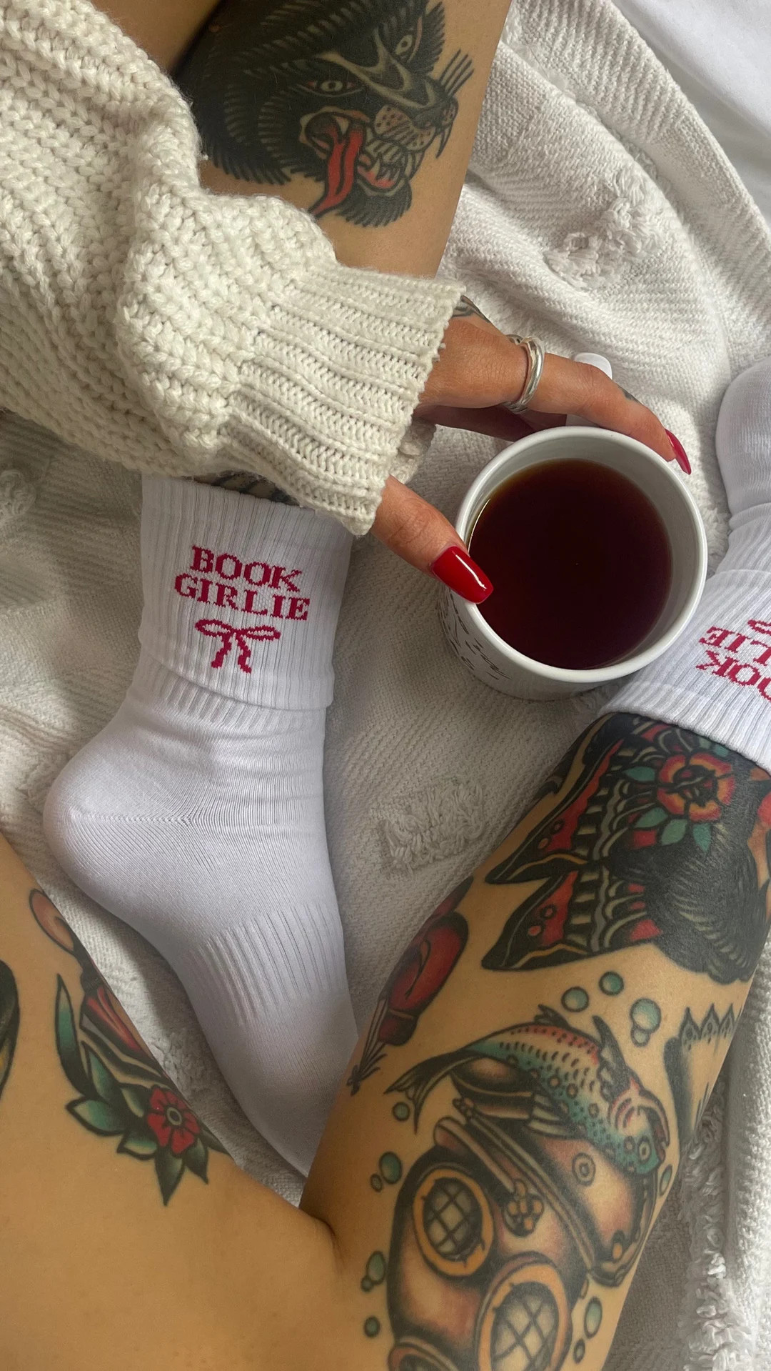 White Book Girlie Socks: Bookish Reading Accessory - Etsy | Etsy (US)