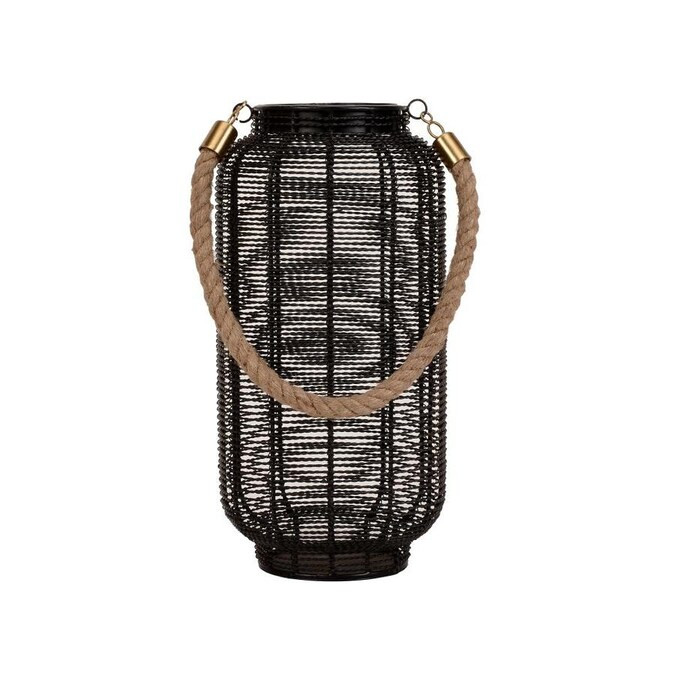 allen + roth 6.5-in x 13.25-in Black Metal Tea Light Outdoor Decorative Lantern Lowes.com | Lowe's