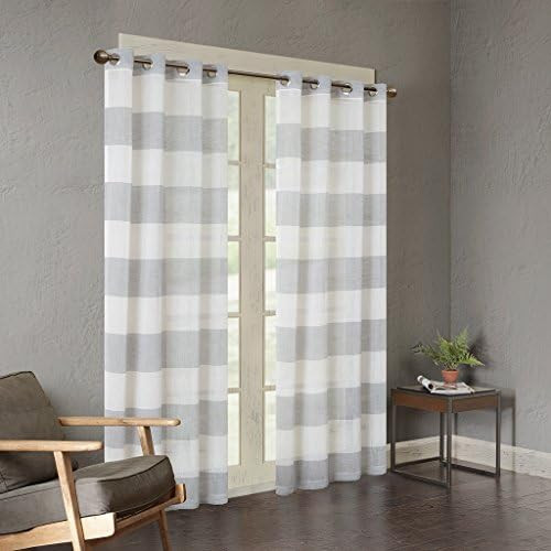 Urban Habitat Mason Yarn Dyed Woven Sheer Window Grey 95" Panel | Amazon (CA)