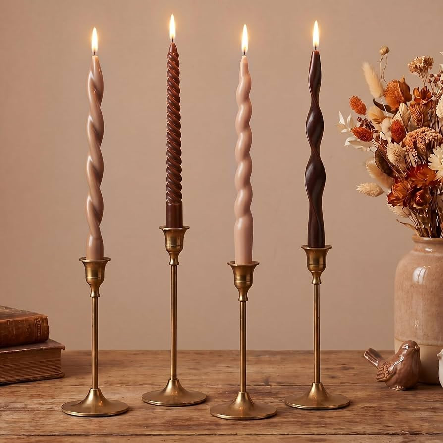 Unscented Spiral Candlesticks for Wedding Dinner Party, Dripless Smokeless Wax, Home Holiday Tabl... | Amazon (US)