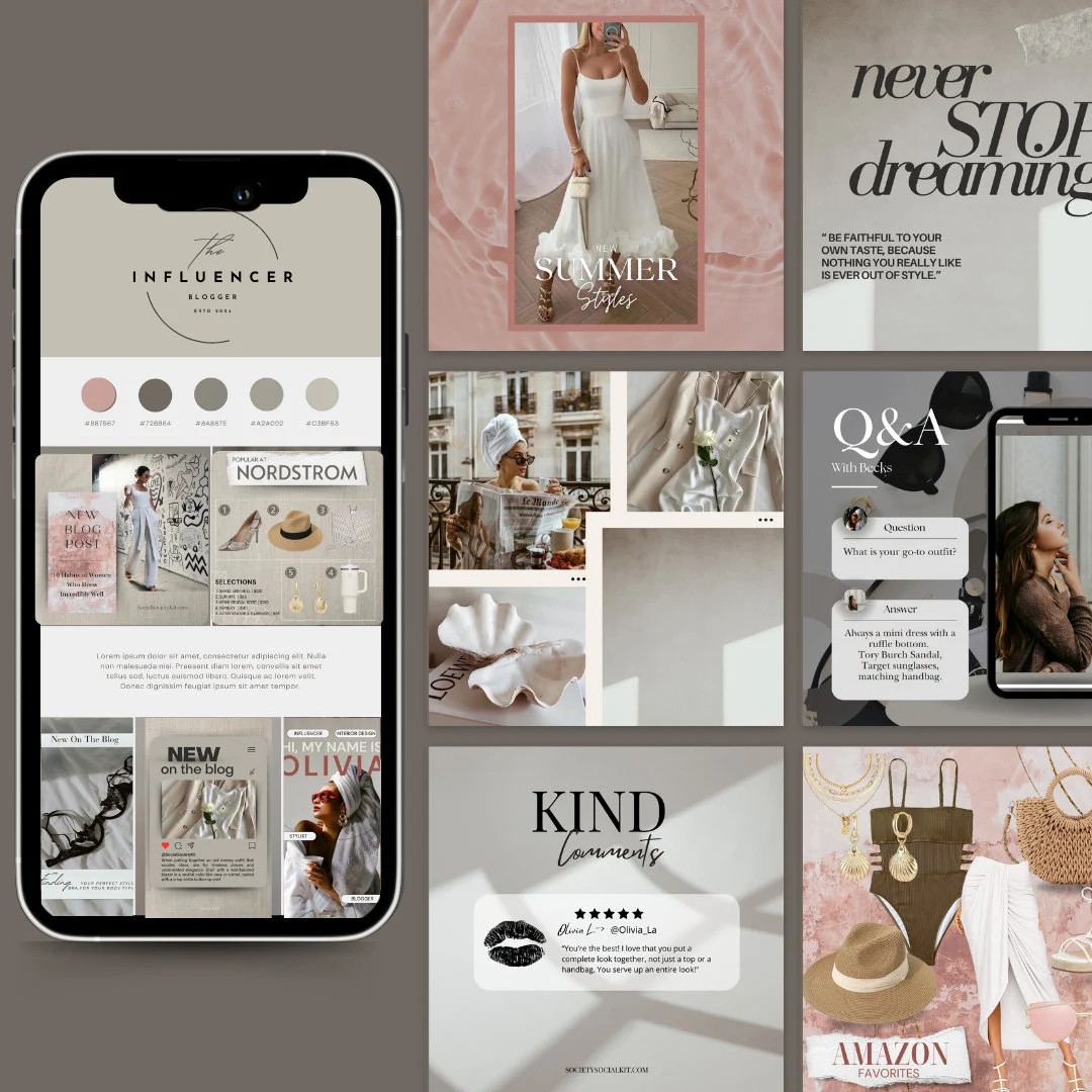 Influencer Blogger Content Creator Wardrobe Stylist Instagram Post Canva Template - Etsy | Etsy (US)