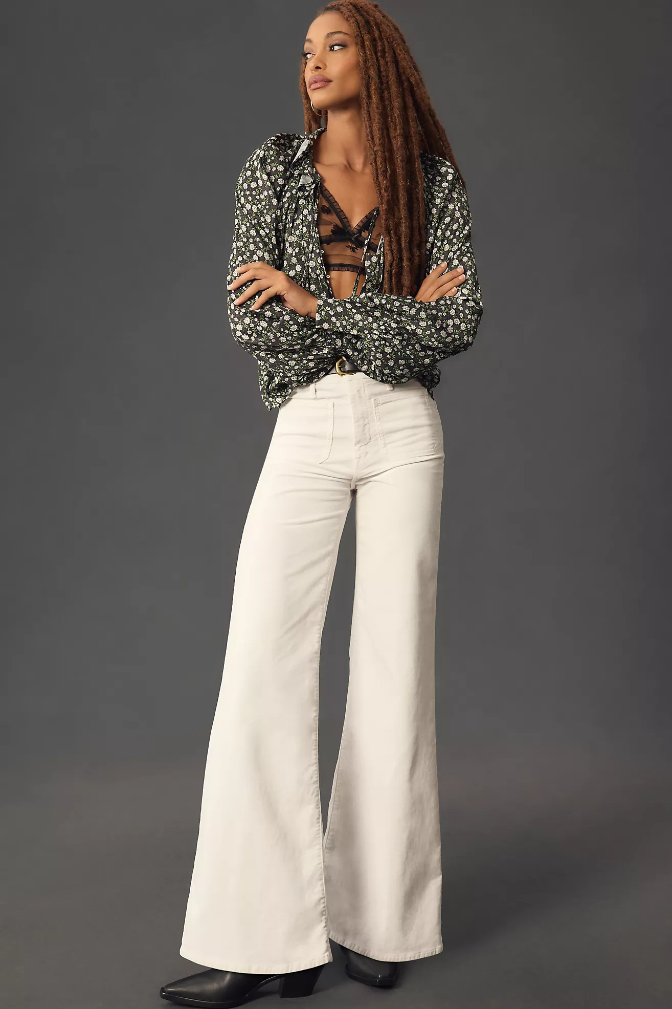 MOTHER The Corduroy Patch Pocket Roller Skimp Jeans | Anthropologie (US)