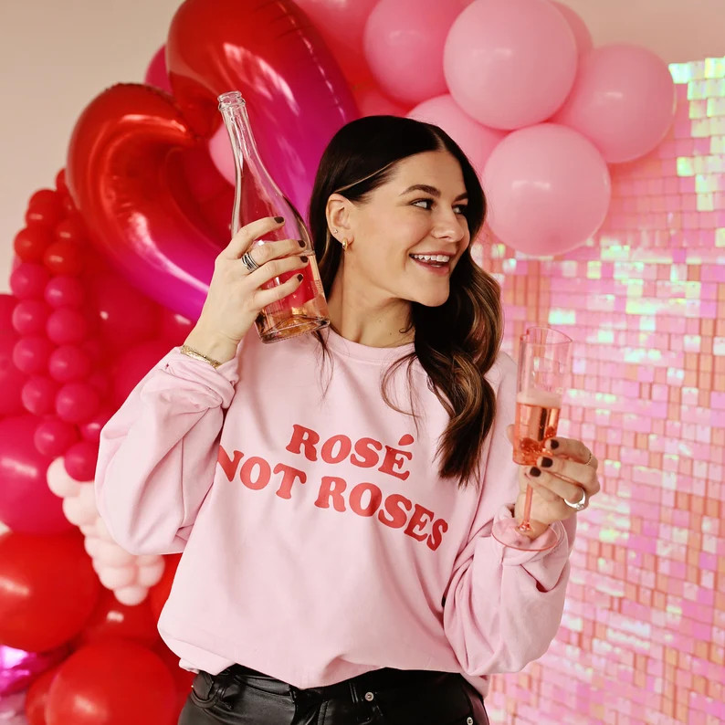 Rosè Not Roses Crewneck - Etsy | Etsy (US)