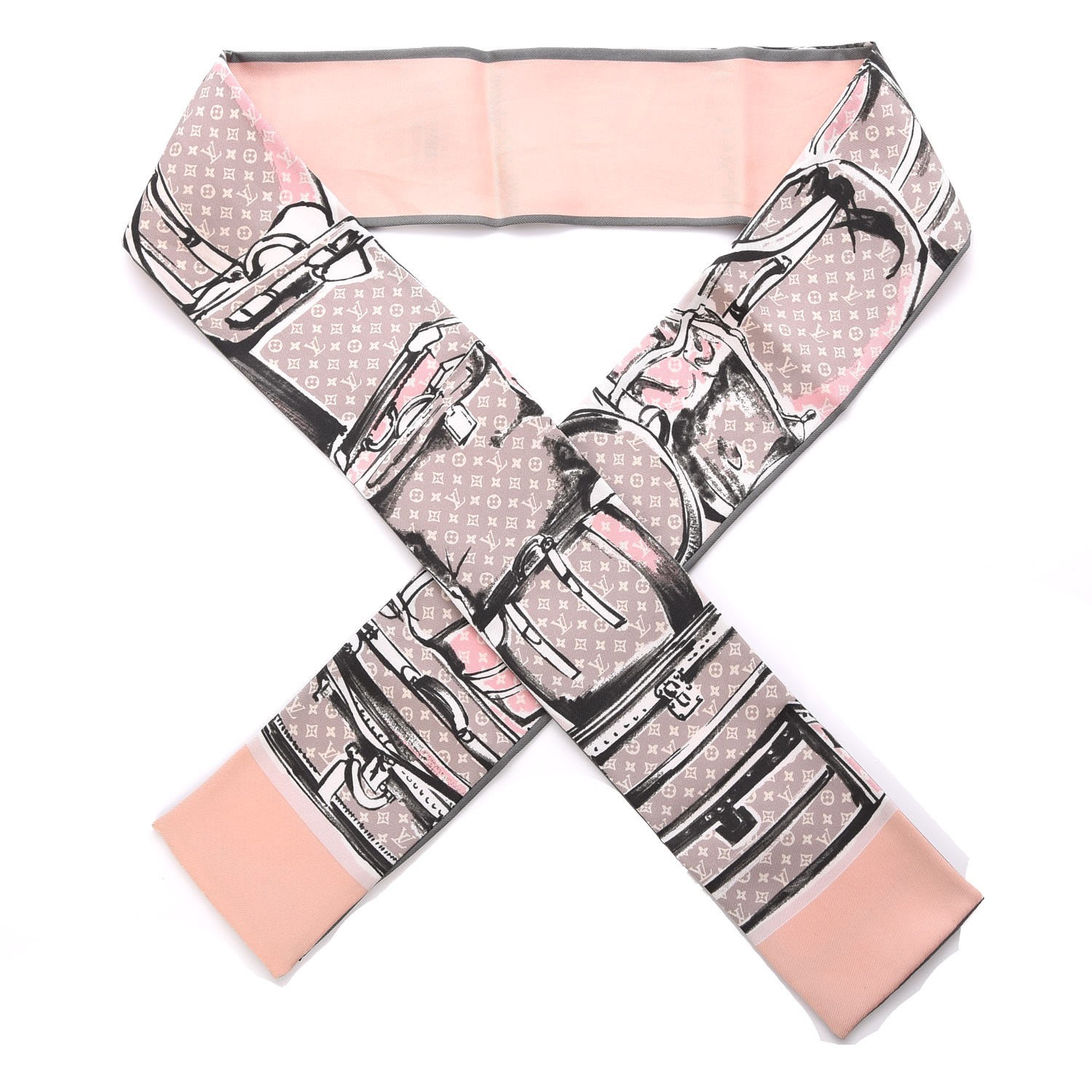 LOUIS VUITTON Silk Monogram Trunks Bandeau Rose Poudre | Fashionphile