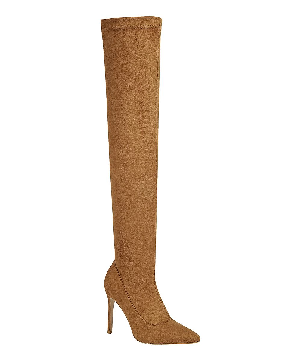 moca Women's Casual boots TAN - Tan Pointed-Toe Micky Over-the-Knee Boot - Women | Zulily