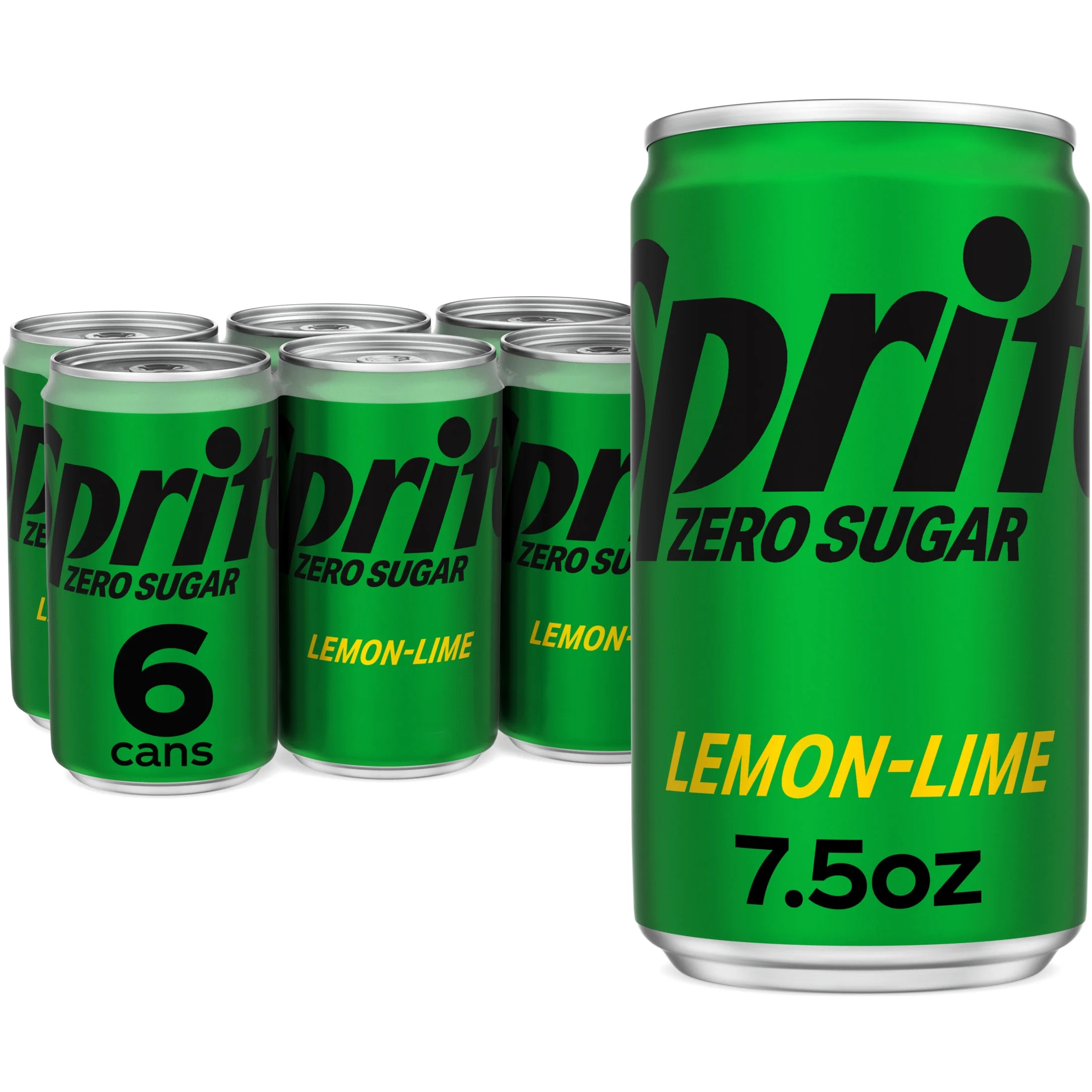 Sprite Zero Sugar Lemon Lime Mini Soda Pop Soft Drink, 7.5 fl oz, 6 Pack Cans | Walmart (US)