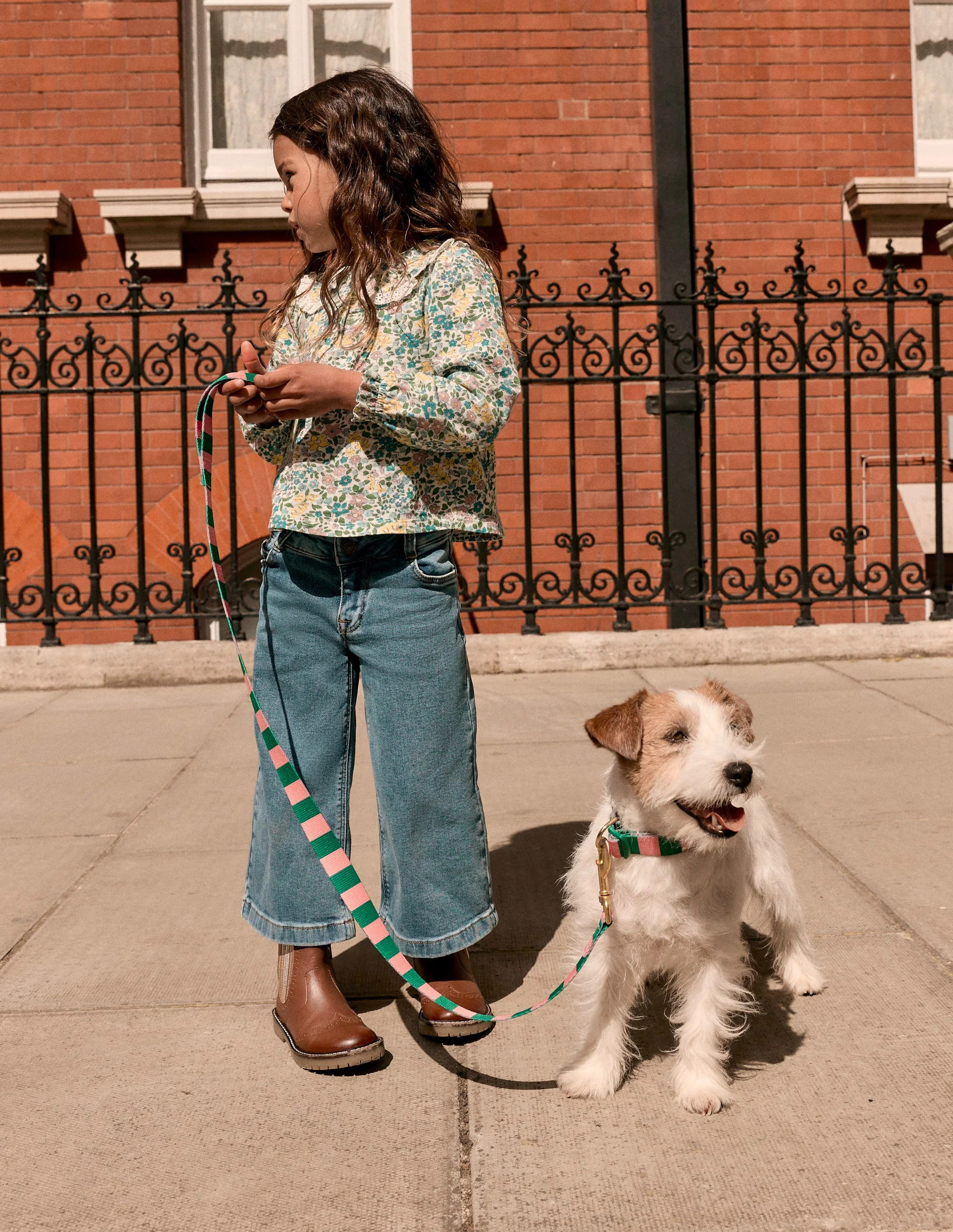 Collared Slub Top-Pear Green Flowerbed | Boden (US)