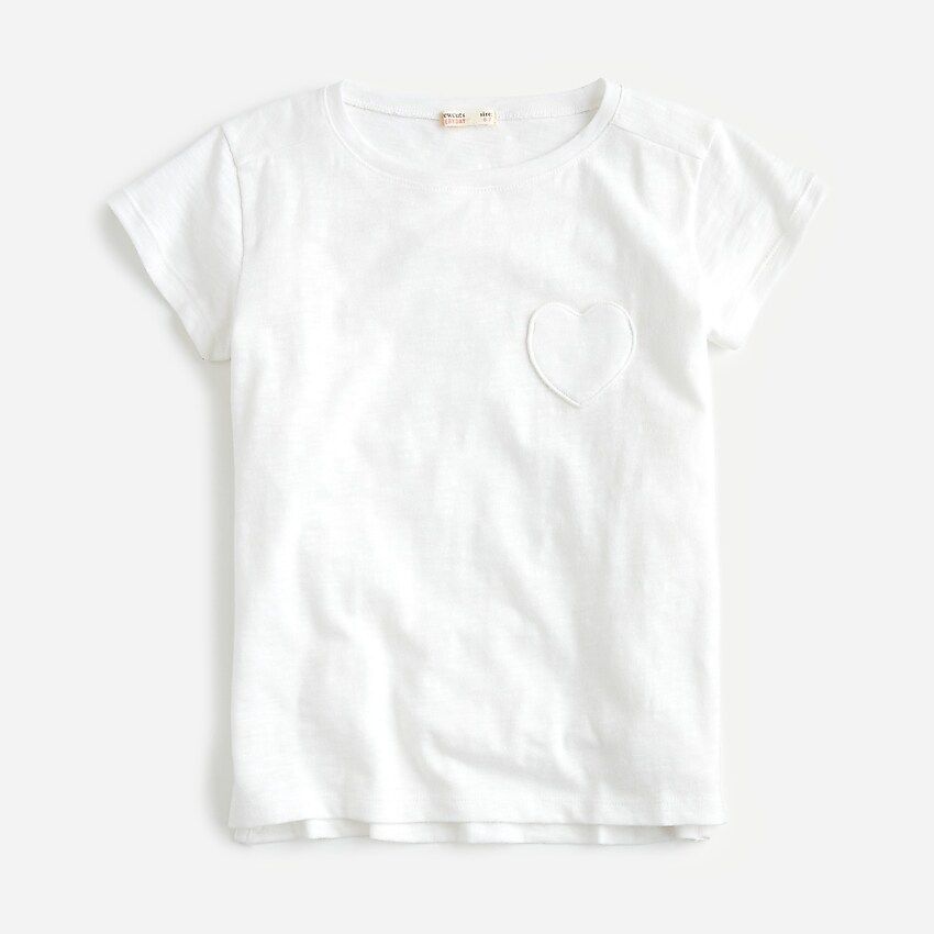Girls' short-sleeve heart-pocket T-shirt | J.Crew US