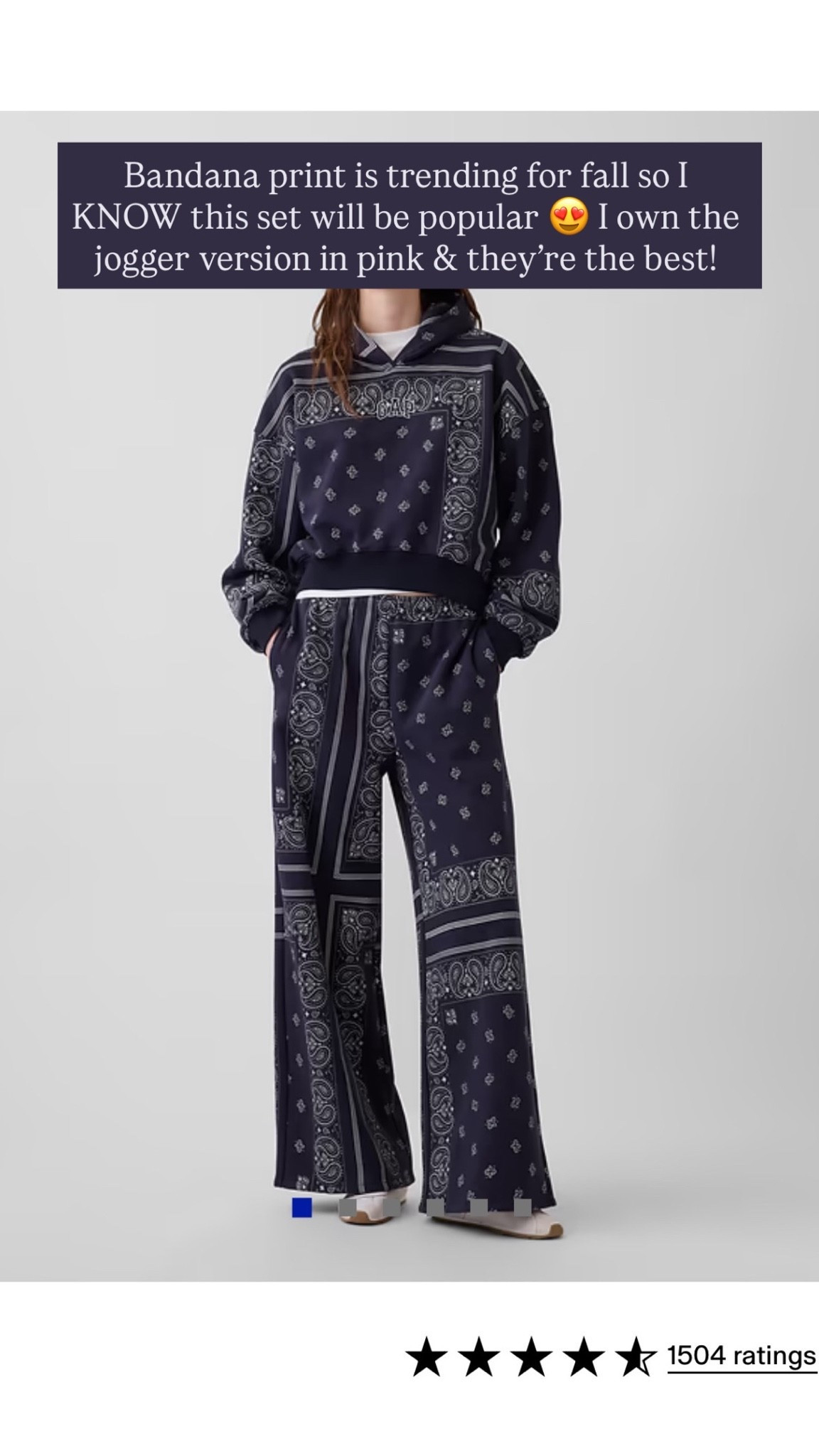 Bandana print lounge set / bandana print hoodie 
I’d normally wear a XS top, XS short bottoms!!!