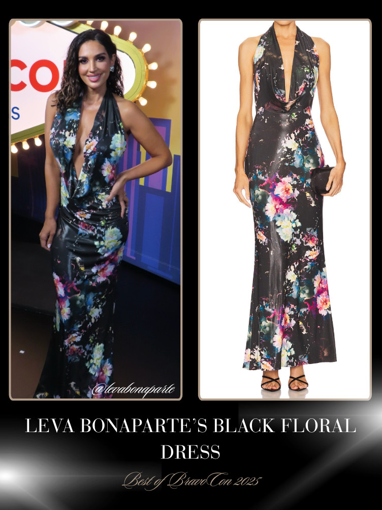Leva Bonaparte's Black Floral Dress at BravoCon 2025 📸= @levabonaparte 

 