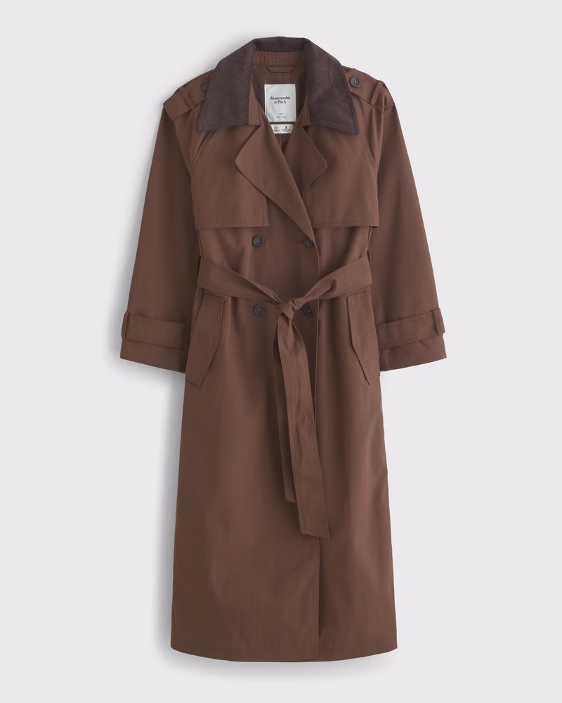 Abercrombie & Fitch Women's Classic Trench Coat in Brown - Size XXS TALL | Abercrombie & Fitch (US)