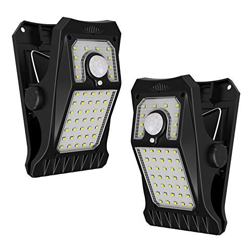 Tryme 45LEDs Solar Lights Outdoor Clip Motion Sensor Lights 3 Modes 3 Mounting Ways IP65 Waterproof Security Light for Chain Link Fence Camping Gate (2 Pack) | Amazon (US)