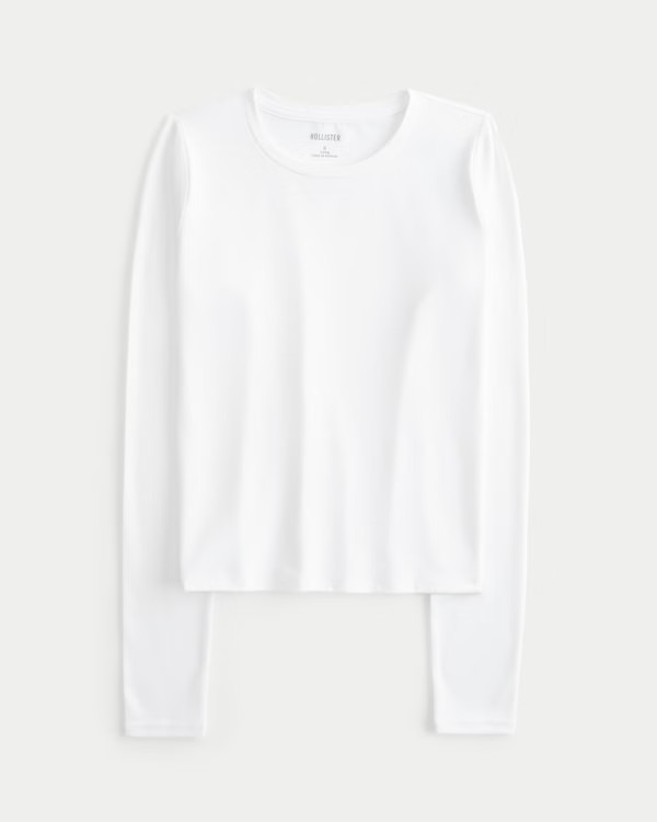 Women's Soft Stretch Seamless Fabric Long-Sleeve Crew Top | Women's Tops | HollisterCo.com | Hollister (US)