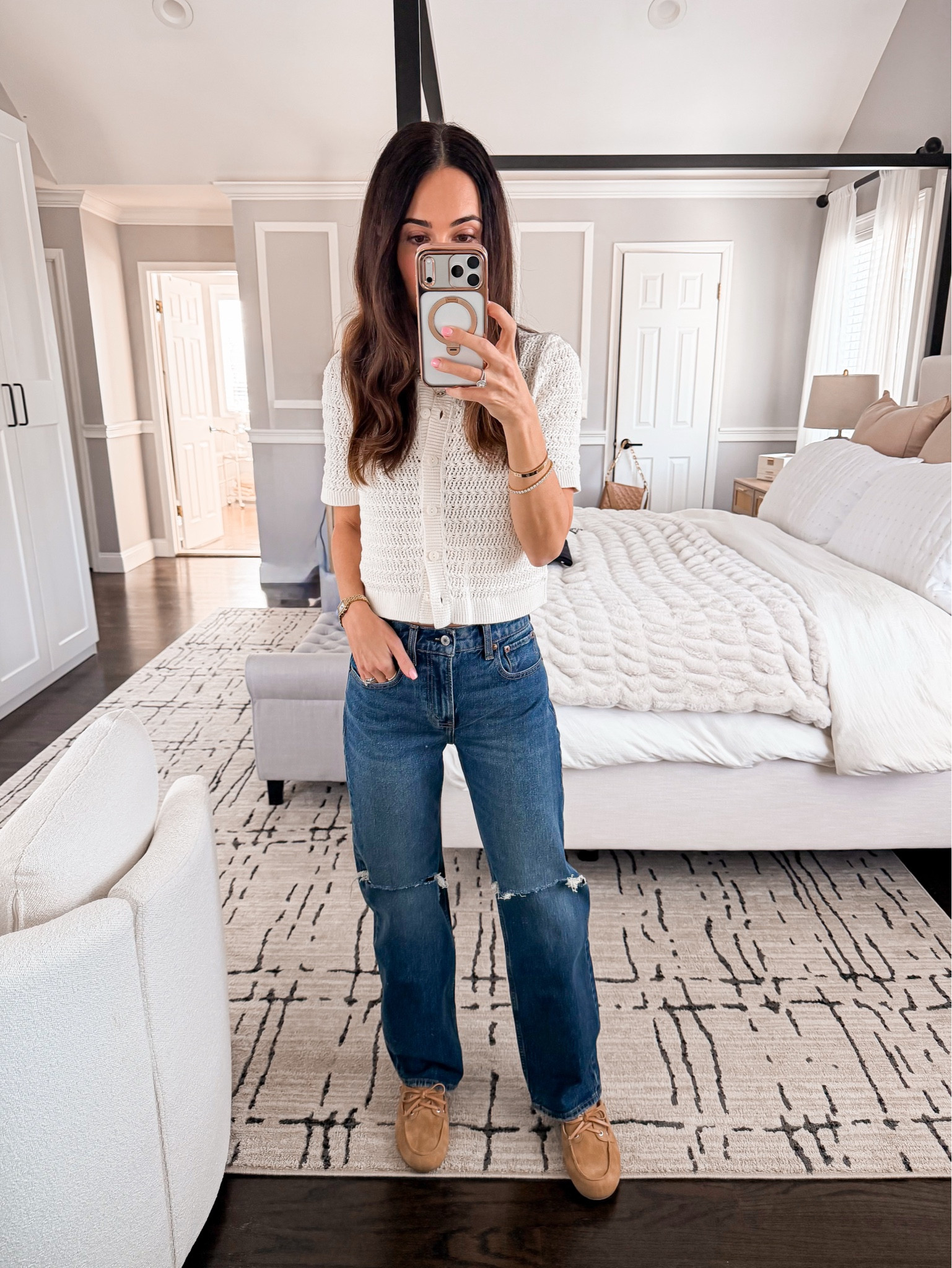 Wearing size 24 short in these Abercrombie straight legs 

#LTKOver40 #LTKootd #LTKmomlife