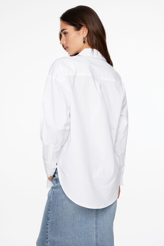 Frida Oversized Poplin Shirt | Dynamite Clothing